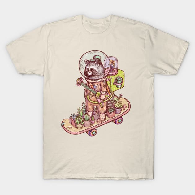 Raccoon space suits T-Shirt by makapa